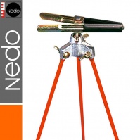 Ranging pole support tripod, with a jaw-clamp, screw fitted