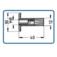 Wall Plug, with M8 / 40 mm thread